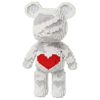 YaoYaoPlay Large Red Heart Bear Building Block Set