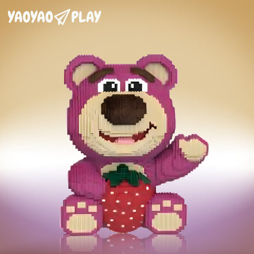 YaoYaoPlay Strawberry Large Bear Building Block Set