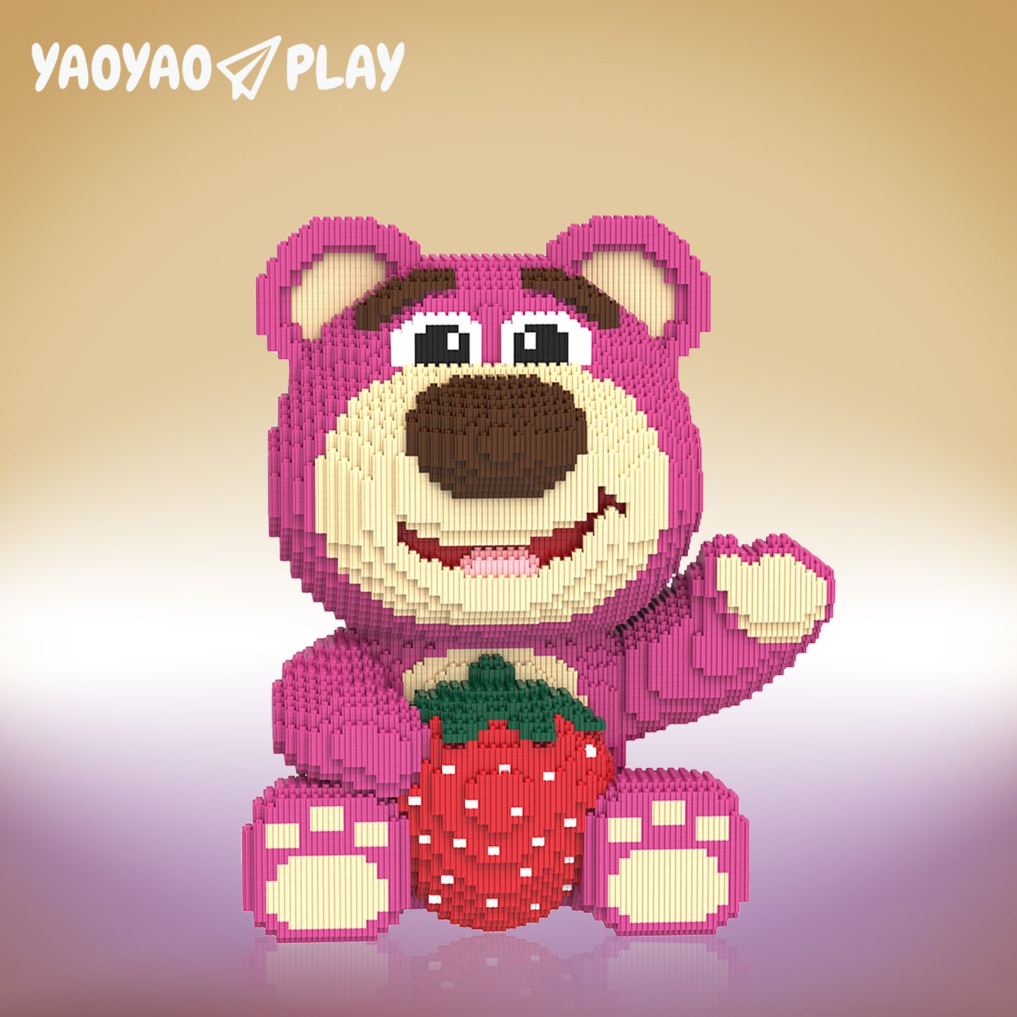 YaoYaoPlay Strawberry Large Bear Building Block Set