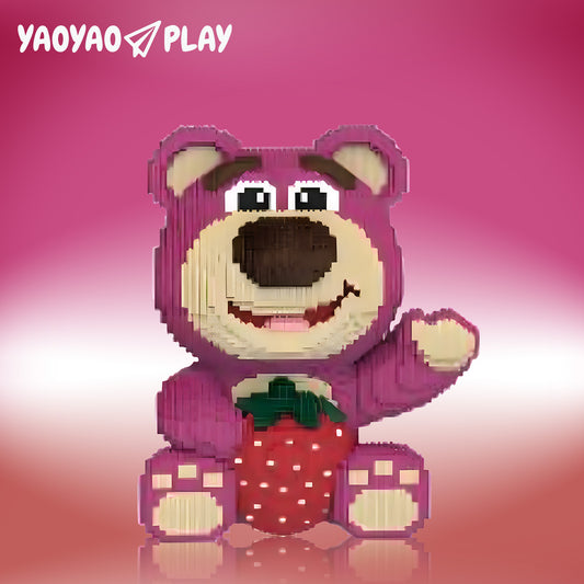 YaoYaoPlay Strawberry Large Bear Building Block Set
