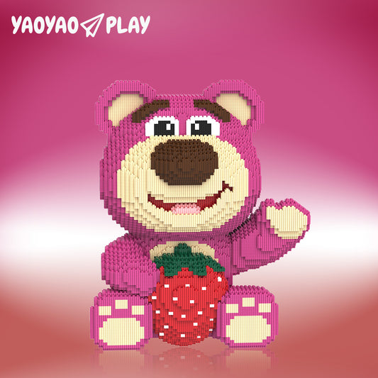 YaoYaoPlay Strawberry Large Bear Building Block Set