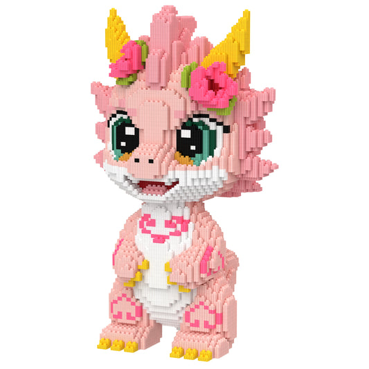 YaoYaoPlay Cherry Blossom Pink Dragon Building Block Set