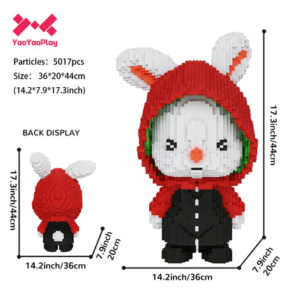 YaoYaoPlay Bunny Hood Girl Building Block Set – 5017PCS