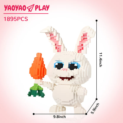 YaoYaoPlay Carrot Bunny Mini Building Block Set