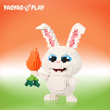 YaoYaoPlay Carrot Bunny Mini Building Block Set