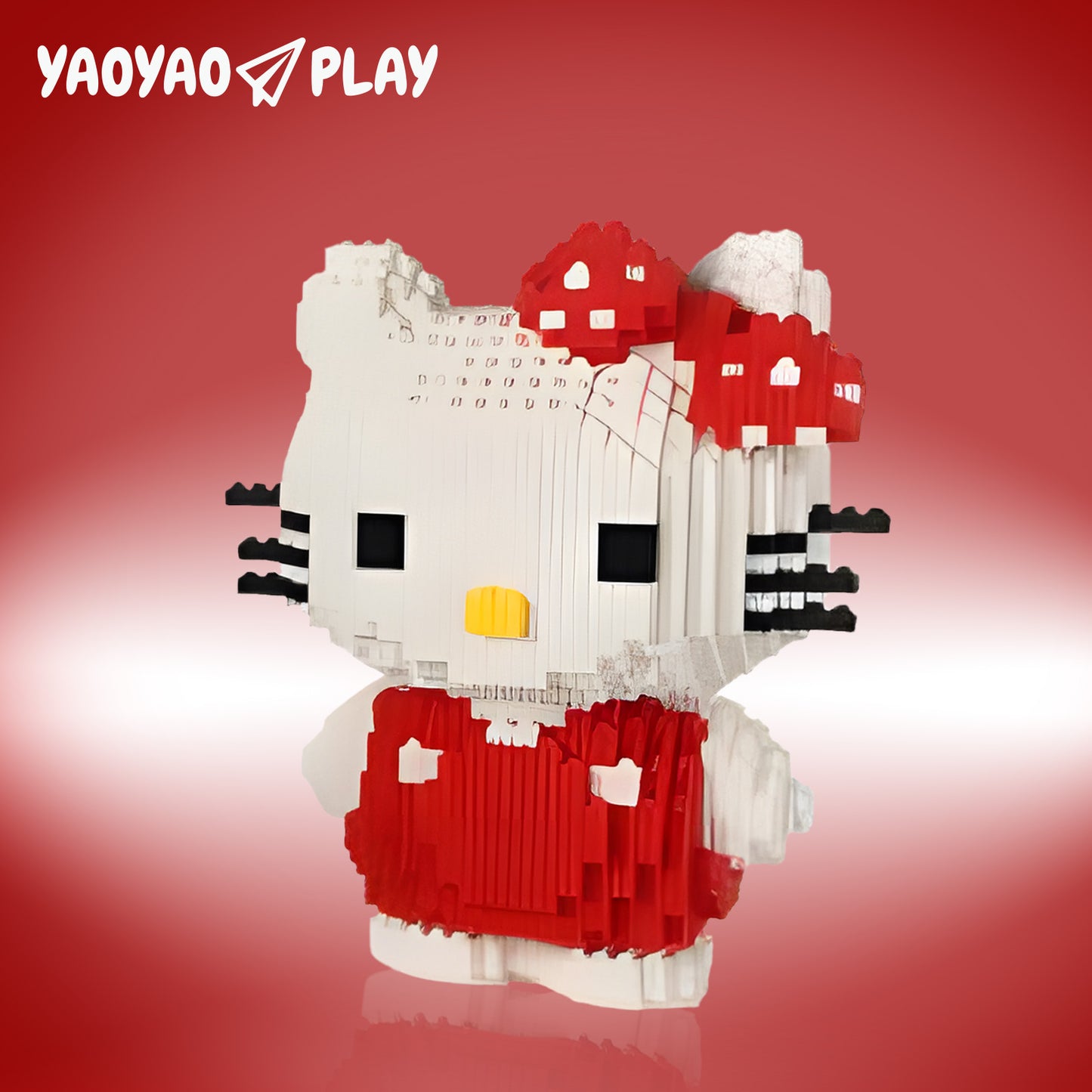 YaoYaoPlay White Cat Mini Building Block Set