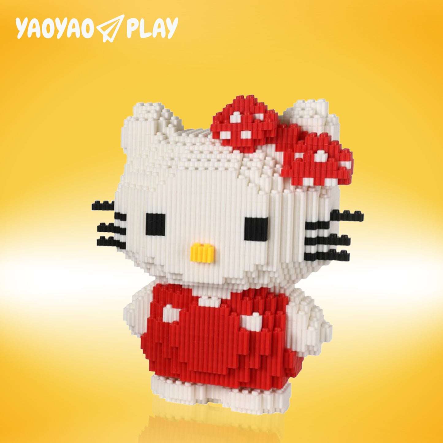 YaoYaoPlay White Cat Mini Building Block Set