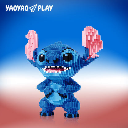 YaoYaoPlay Blue Upright-ear Stitch Building Block Set