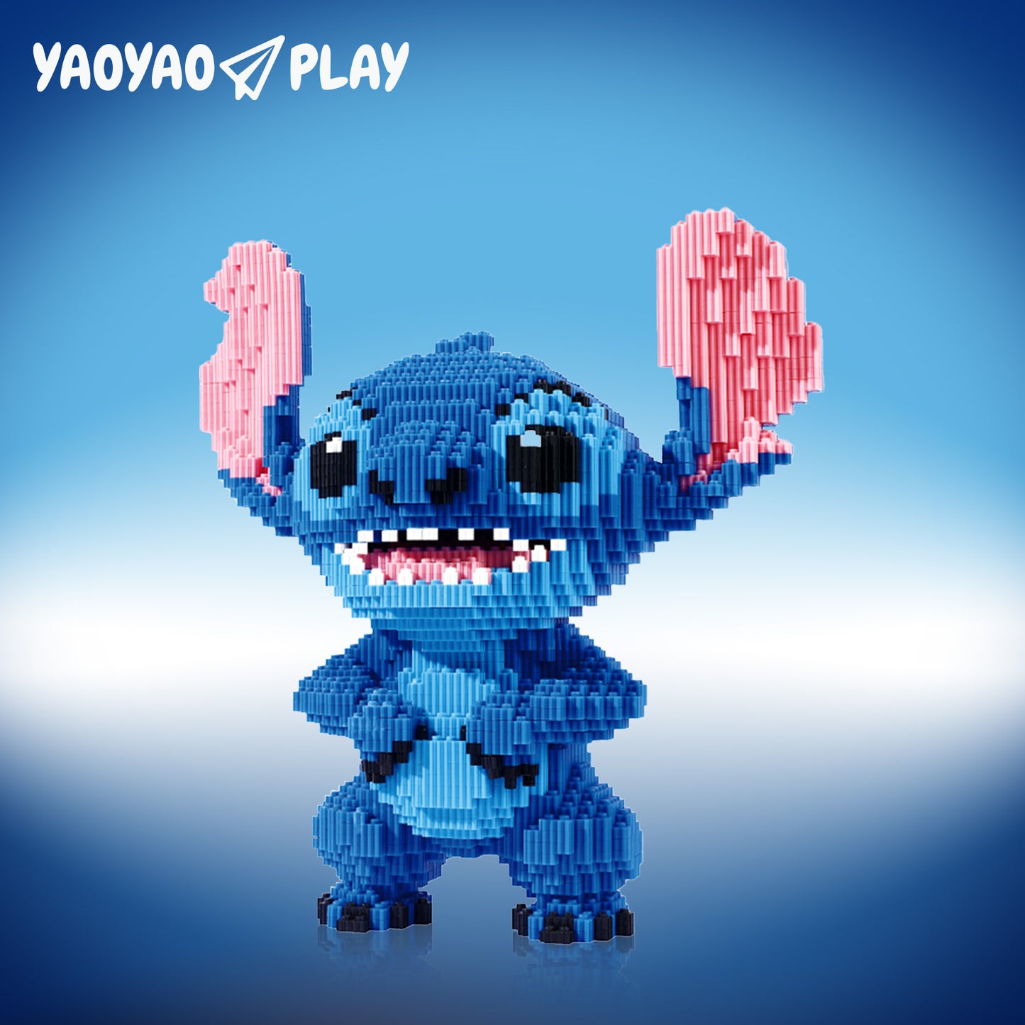 YaoYaoPlay Blue Upright-ear Stitch Building Block Set