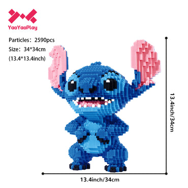 YaoYaoPlay Blue Upright-ear Stitch Building Block Set