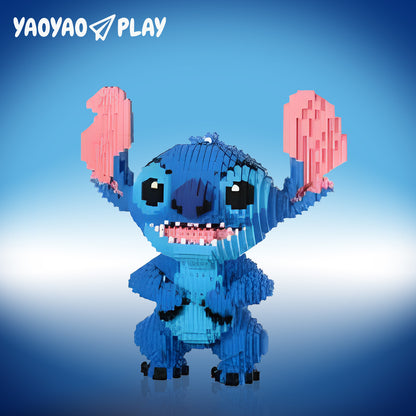 YaoYaoPlay Blue Upright-ear Stitch Building Block Set