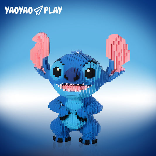 YaoYaoPlay Blue Upright-ear Stitch Building Block Set