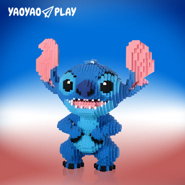 YaoYaoPlay Blue Upright-ear Stitch Building Block Set