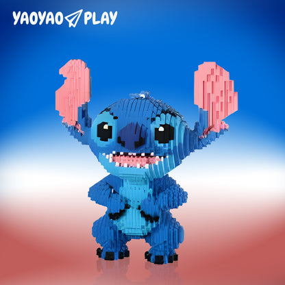 YaoYaoPlay Blue Upright-ear Stitch Building Block Set