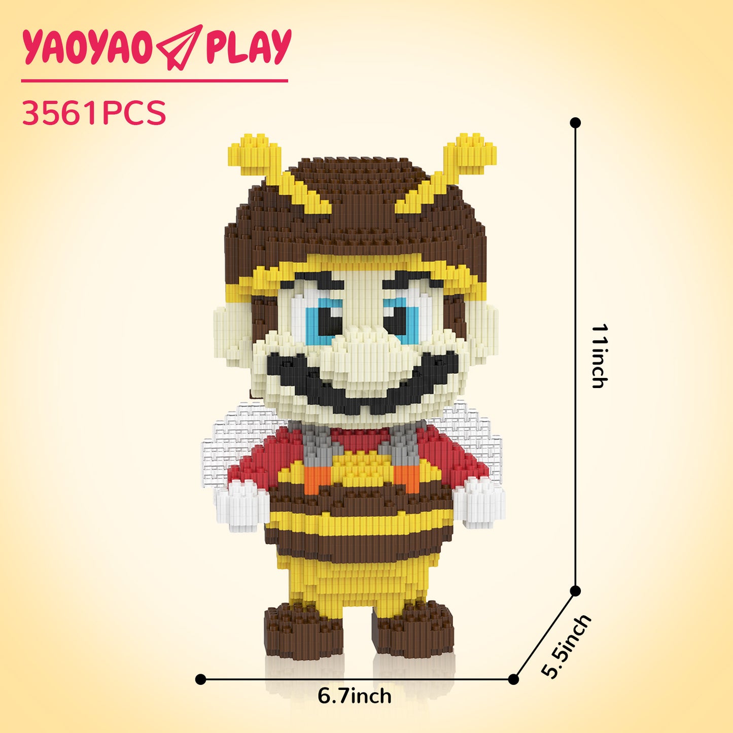 YaoYaoPlay Bee Mario Mini Building Block Set
