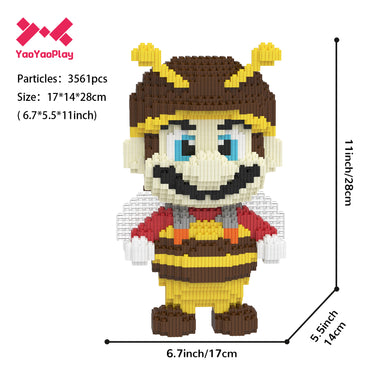 YaoYaoPlay Bee Mario Mini Building Block Set