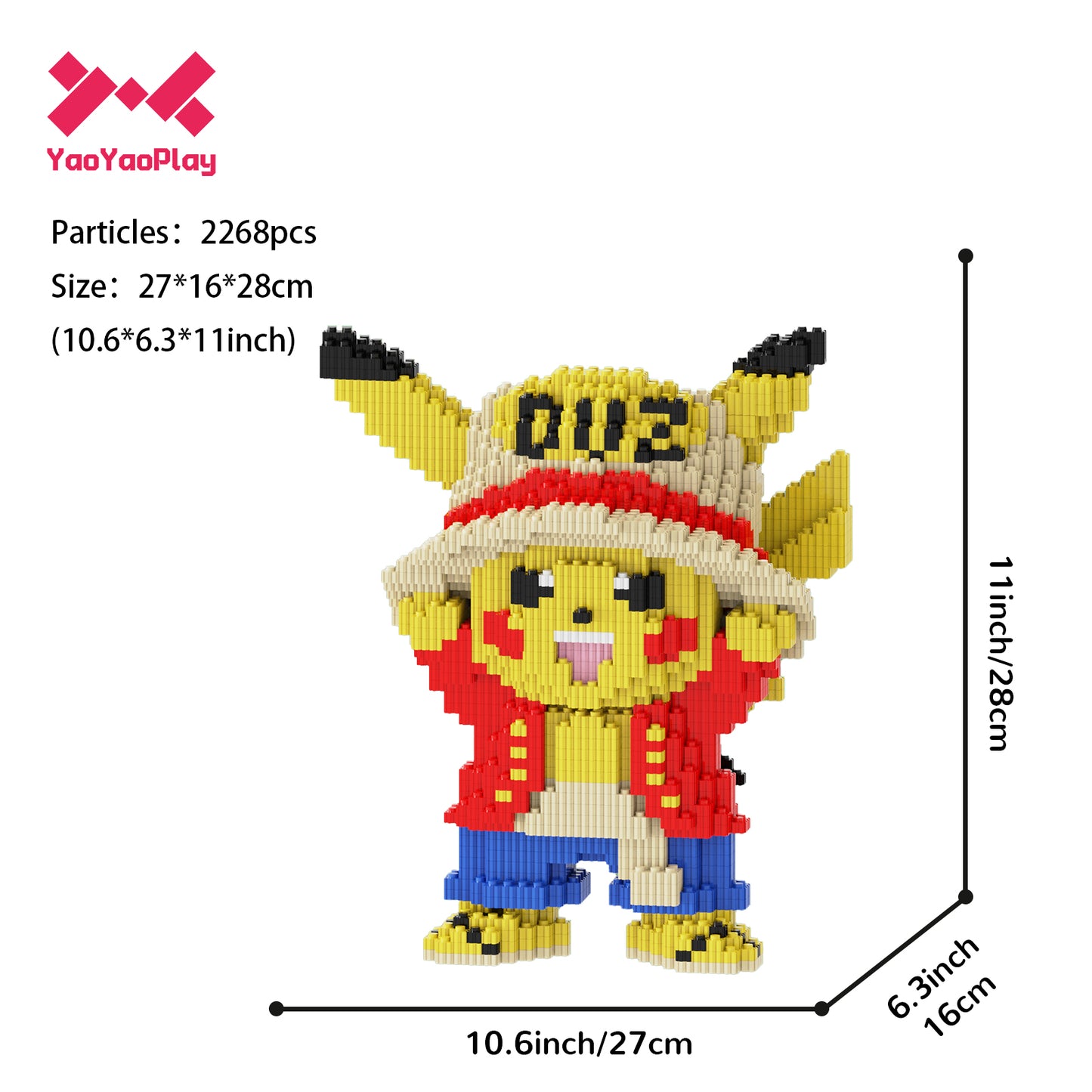 YaoYaoPlay Pirate Pikachu Mini Building Block Set