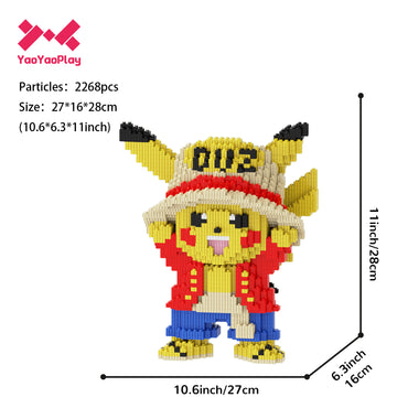 YaoYaoPlay Pirate Pikachu Mini Building Block Set