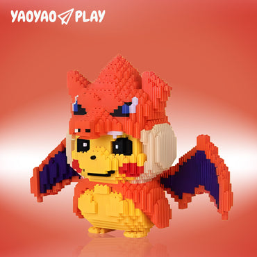 YaoYaoPlay Pikachu Charizard Cosplay Mini Building Block Set