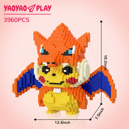 YaoYaoPlay Pikachu Charizard Cosplay Mini Building Block Set
