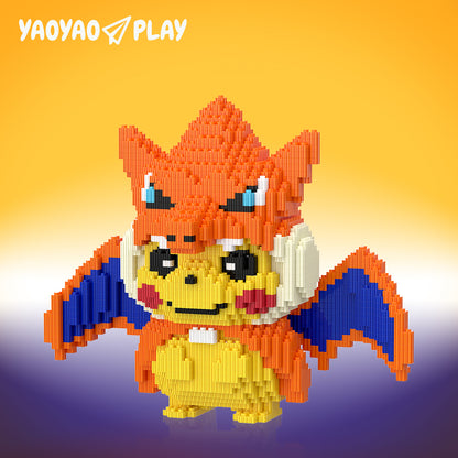 YaoYaoPlay Pikachu Charizard Cosplay Mini Building Block Set