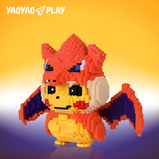 YaoYaoPlay Pikachu Charizard Cosplay Mini Building Block Set