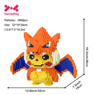 YaoYaoPlay Pikachu Charizard Cosplay Mini Building Block Set