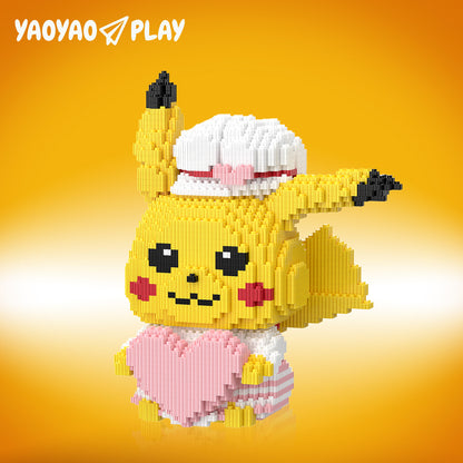 YaoYaoPlay Pikachu with Heart Mini Building Block Set