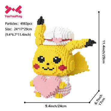 YaoYaoPlay Pikachu with Heart Mini Building Block Set