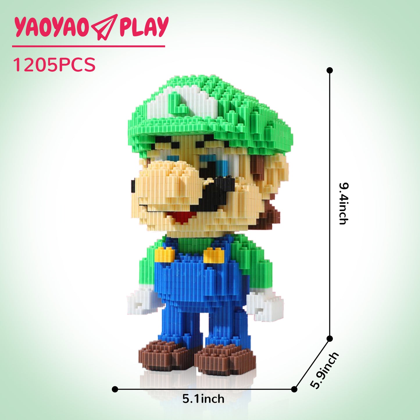YaoYaoPlay Green Yoshi Upgrade Mini Building Block Set