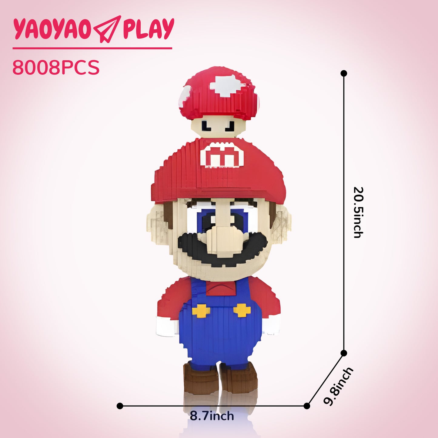 YaoYaoPlay Mushroom Red Mario Building Block Set