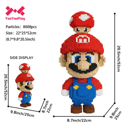 YaoYaoPlay Mushroom Red Mario Building Block Set