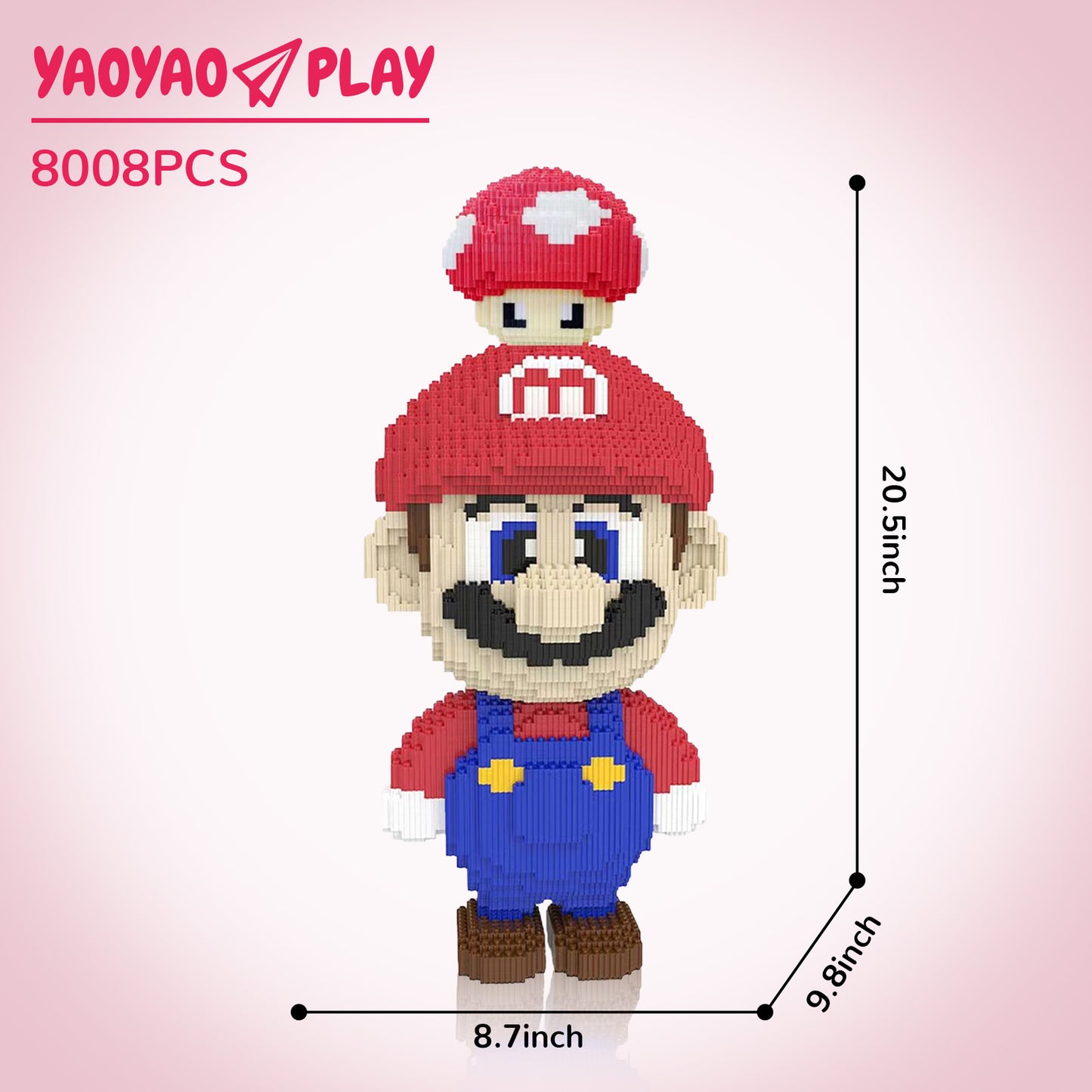 YaoYaoPlay Mushroom Red Mario Building Block Set