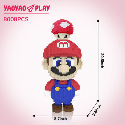 YaoYaoPlay Mushroom Red Mario Building Block Set