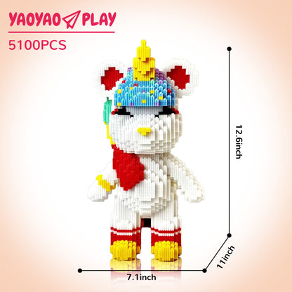 YaoYaoPlay Rainbow Unicorn Plastic Building Blocks
