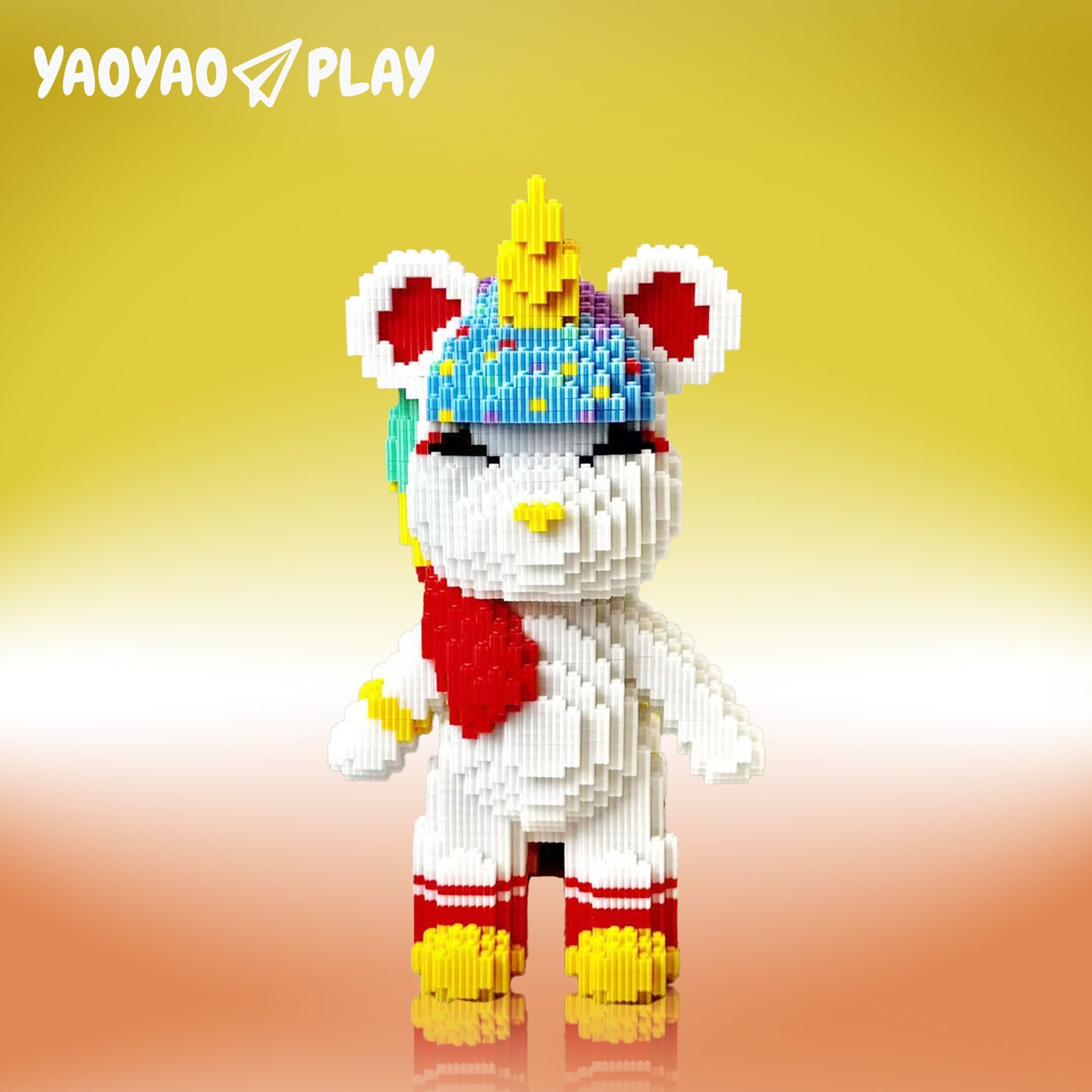 YaoYaoPlay Rainbow Unicorn Plastic Building Blocks