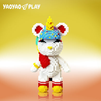 YaoYaoPlay Rainbow Unicorn Plastic Building Blocks
