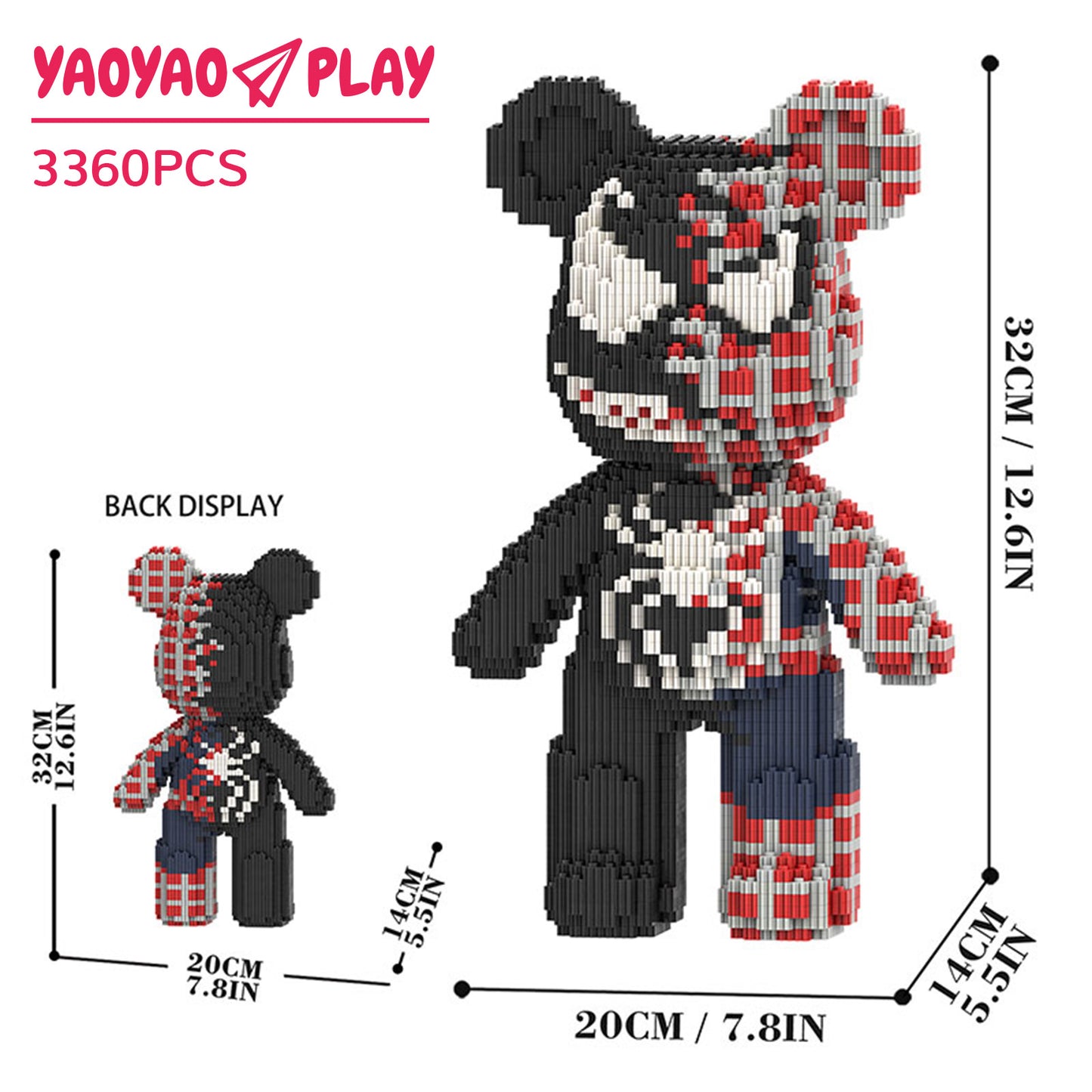 YaoYaoPlay Small Spider Bear Building Block Set