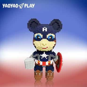 YaoYaoPlay Captain TK Medium Bear Building Block Set