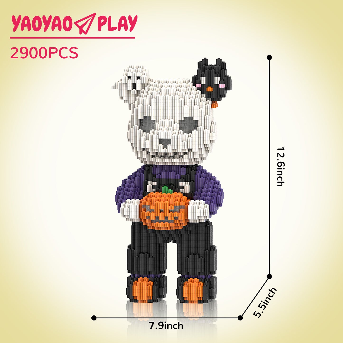 YaoYaoPlay TK Skeleton Medium Bear Building Block Set