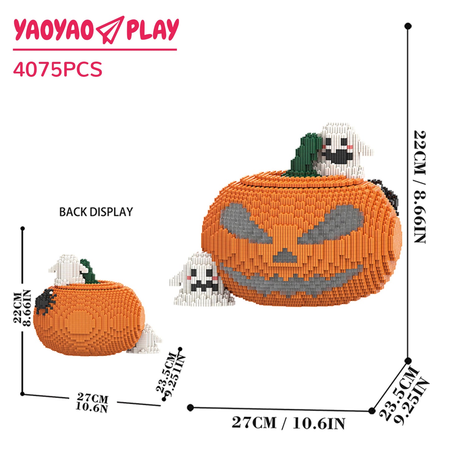 YaoYaoPlay Halloween Pumpkin Building Block Set