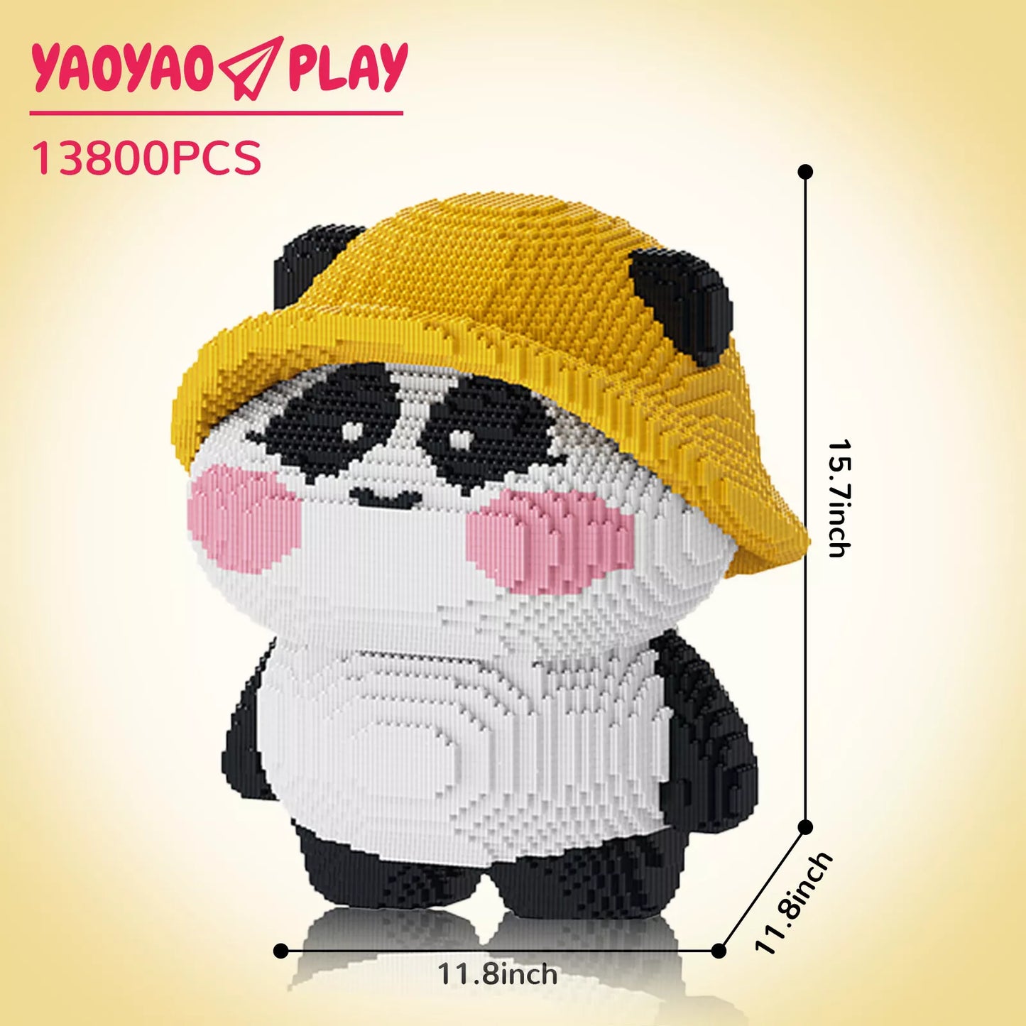 YaoYaoPlay Hat Panda Building Block Set