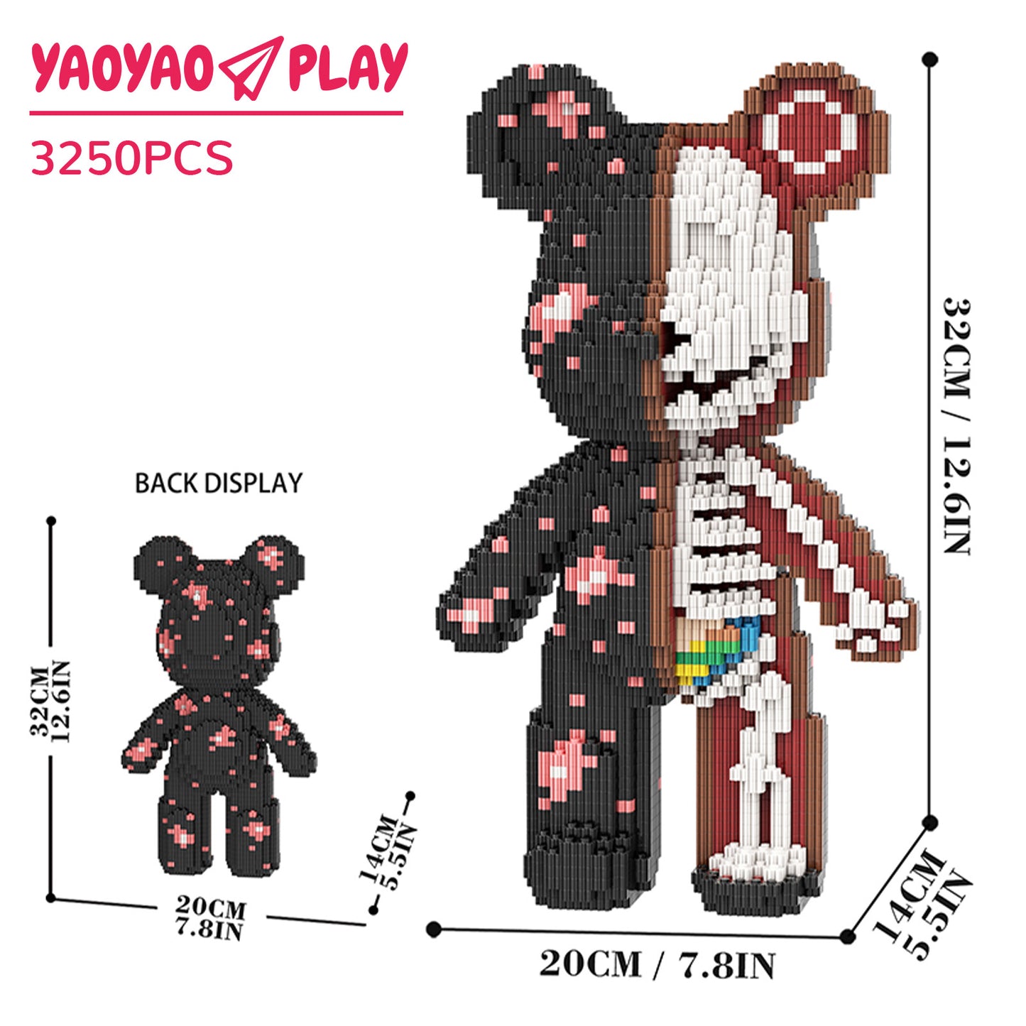 YaoYaoPlay Electric Pop Bear Small Building Block Set