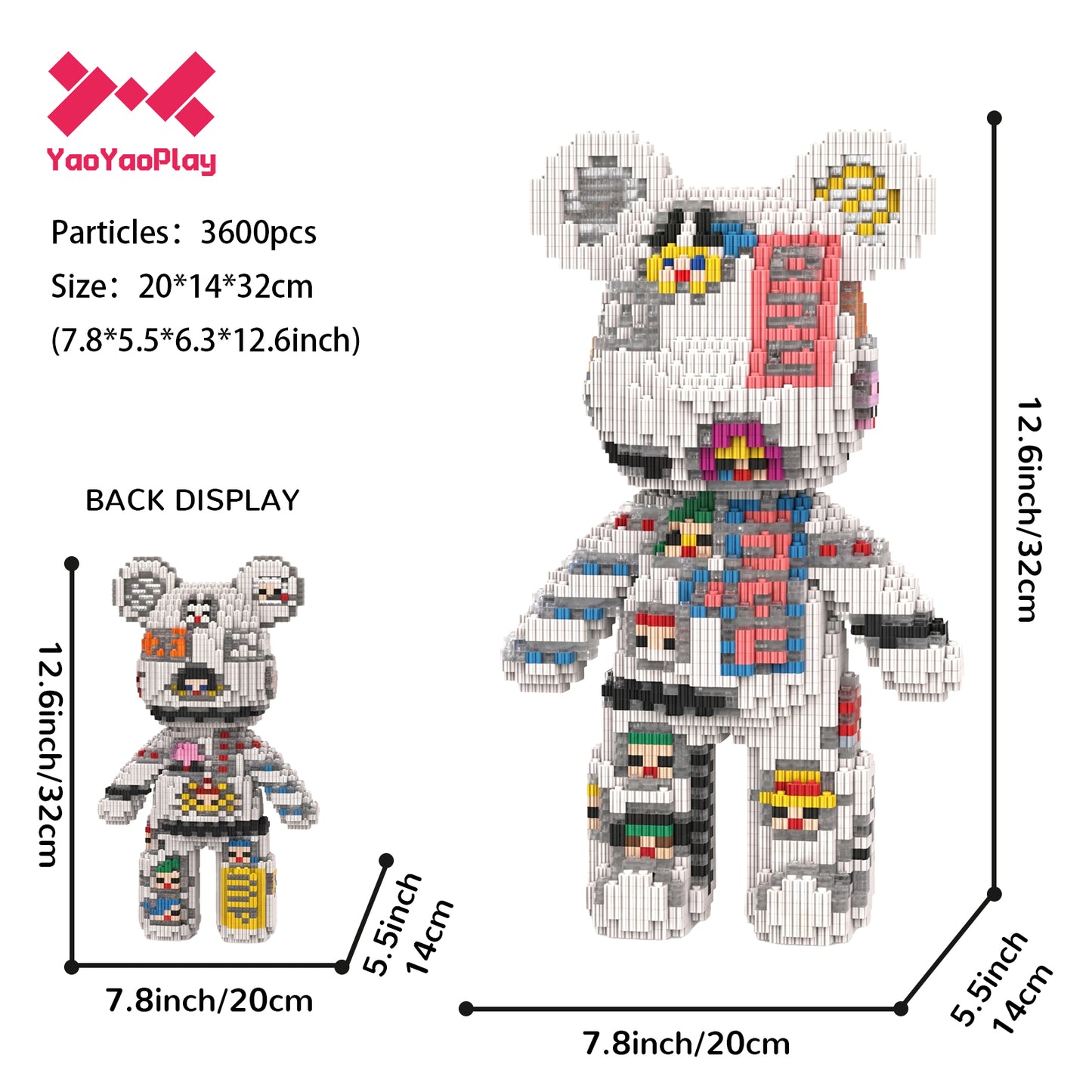 YaoYaoPlay Pirate Sticker Medium Bear Building Blocks