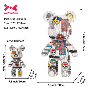 YaoYaoPlay Pirate Sticker Medium Bear Building Blocks