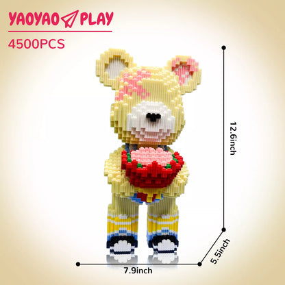 YaoYaoPlay Flower Boy Medium Bear Plastic Building Blocks