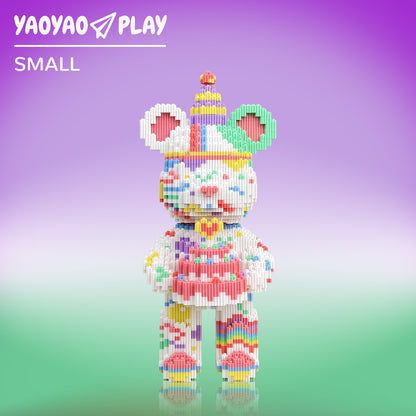 YaoYaoPlay Medium Birthday Bear Building Block Set