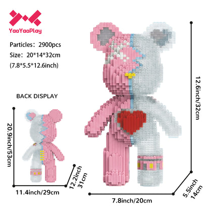 YaoYaoPlay Love Crush Medium Bear Building Blocks