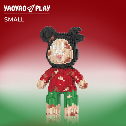 YaoYaoPlay Ugly Sweatshirt Christmas Bear Building Block Set