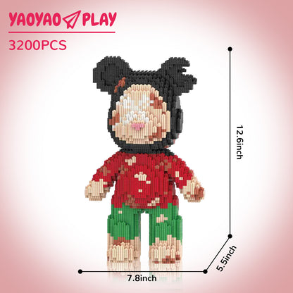 YaoYaoPlay Ugly Sweatshirt Christmas Bear Building Block Set